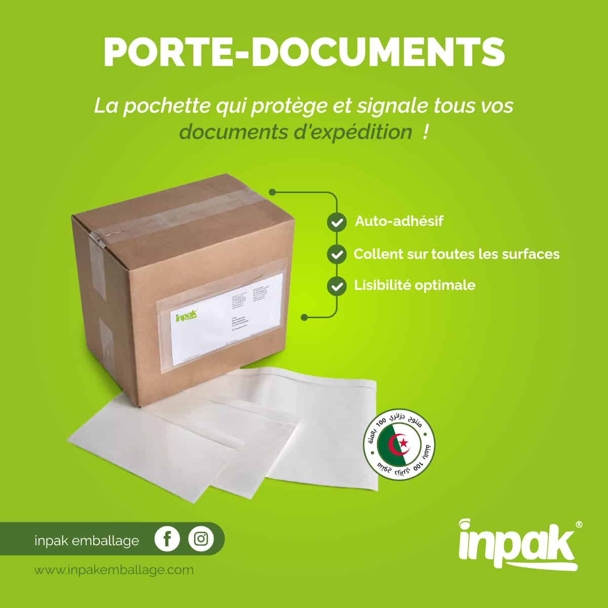 Pochette porte-documents adhésive transparente - RAJA